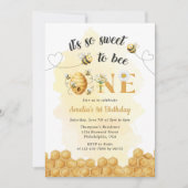 It's So Sweet To Bee 1st Birthday Invitation Einladung (Vorderseite)