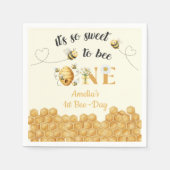 It's So Sweet To Bee 1st Birthday Serviette (Vorderseite)