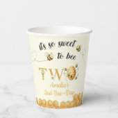 It's So Sweet To Bee 2nd Birthday Pappbecher (Rückseite)