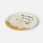 It's So Sweet To Bee 2nd Birthday Pappteller (Schrägansicht)