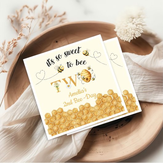It's So Sweet To Bee 2nd Birthday Serviette