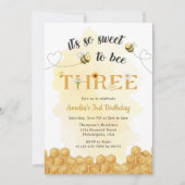 It's So Sweet To Bee 3rd Birthday Invitation Einladung (Vorderseite)