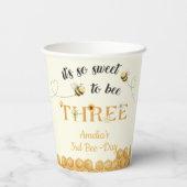 It's So Sweet To Bee 3rd Birthday Pappbecher (Rückseite)