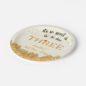 It's So Sweet To Bee 3rd Birthday Pappteller (Schrägansicht)