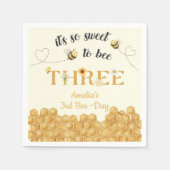 It's So Sweet To Bee 3rd Birthday Serviette (Vorderseite)