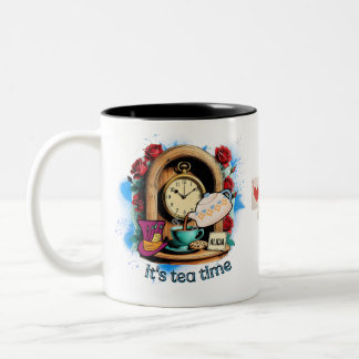 "It's Tea Time"  – Alice in Wonderland inspired Zweifarbige Tasse