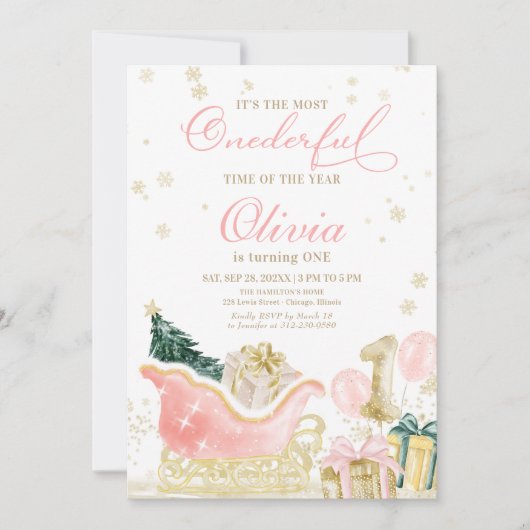 It's The Most Onederful Time of the Year Birthday Einladung (Vorderseite)