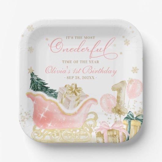 It's The Most Onederful Time of the Year Birthday Pappteller (Vorderseite)