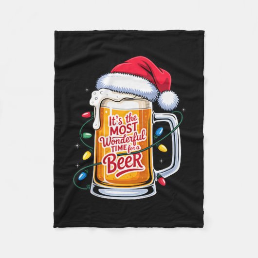 It's The Most Wonderful Time For A Beer Christmas Fleecedecke (Vorderseite)