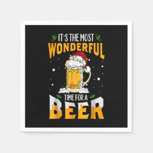 Its The Most Wonderful Time For A Beer Christmas S Serviette