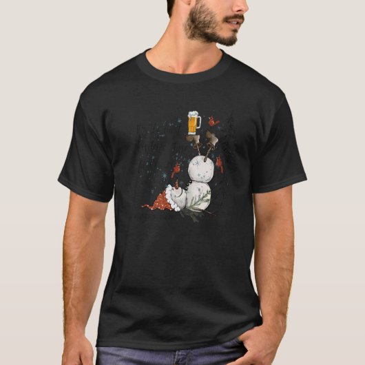 It's The Most Wonderful Time For A Beer Cute Snowm T-Shirt (Vorderseite)