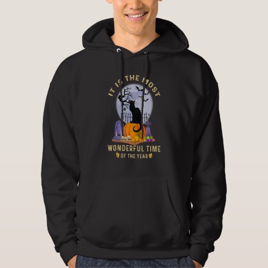 It's The Most Wonderful Time Of the Year Black Cat Hoodie (Vorderseite)
