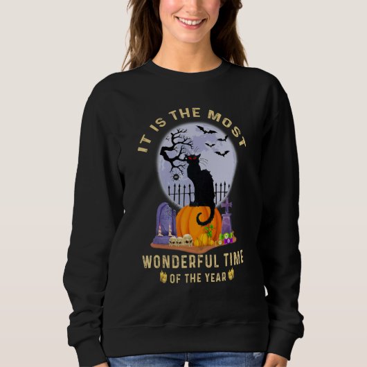 It's The Most Wonderful Time Of the Year Black Cat Sweatshirt (Vorderseite)