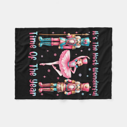 It's The Most Wonderful Time Of The Year Nutcracke Fleecedecke (Vorderseite (Horizontal))