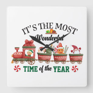 It's The Most Wonderful Time Of The Year Quadratische Wanduhr