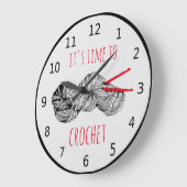 It's time for crochet with numbers große wanduhr (Winkel)