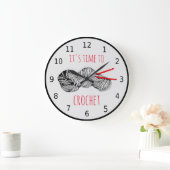 It's time for crochet with numbers große wanduhr (Zuhause)