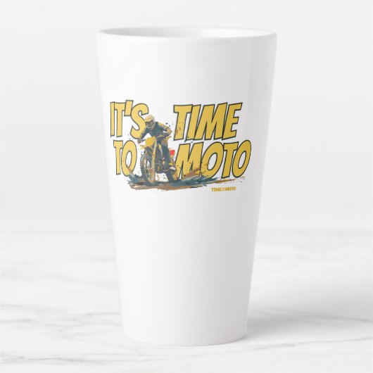 It's Time to Moto Dirt Bike Latte Mug Milchtasse (Vorderseite)