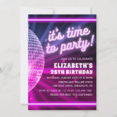 It's time to Party | Disco Birthday Theme Einladung (Vorderseite)