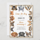It's Time to Paw-ty Party Animals Kids Birthday Einladung (Vorderseite)