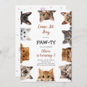 It's Time to Paw-ty Party Animals Kids Birthday Einladung (Vorne/Hinten)
