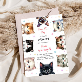 It's Time to Paw-ty Party Animals Kids Birthday Einladung