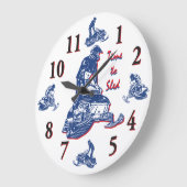 Its Time to Sled - Snowmobile Clock Große Wanduhr (Winkel)