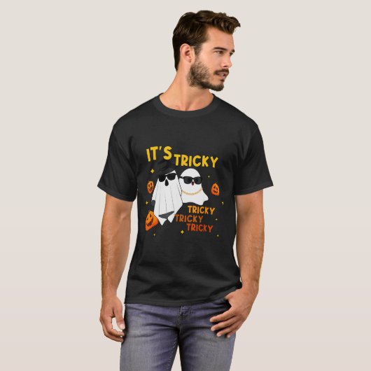 It's Tricky Tricky Tricky Funny Ghost Boo Hallowee T-Shirt (Vorne ganz)