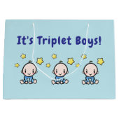 It's Triplet Boys!, Triplet Babies Gift Wrap, Große Geschenktüte (Vorderseite)