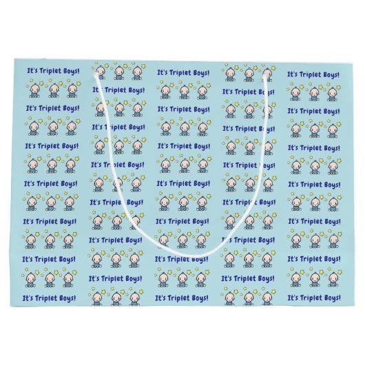 It's Triplet Boys!, Triplet Babies Gift Wrap, Große Geschenktüte (Rückseite)