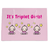 It's Triplet Girls!, Triplet Babies Gift Wrap, Große Geschenktüte (Vorderseite)