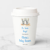 It's twin Boys Baby Shower Paper Cup Pappbecher (Rückseite)