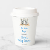 It's twin Boys Baby Shower Paper Cup Pappbecher (Vorderseite)