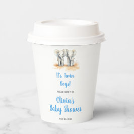 It's twin Boys Baby Shower Paper Cup Pappbecher