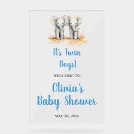 It's Twin Boys Baby Shower Welcome Acrl Acrylic Si Acrylschild
