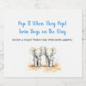 It's Twin Boys  Schaumweinetikett (Einzelnes Label)
