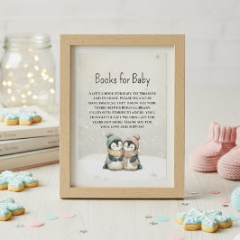 Its twin penguin baby shower Books for Baby Begleitkarte