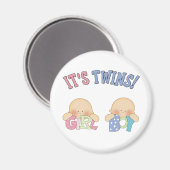 ITS TWINS (Boy Girl) Magnet (Vorderseite/Rückseite)