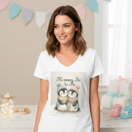 Its Twins Penguin Baby Shower Boy Girl Winter T-Shirt