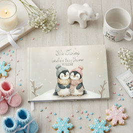 Its Twins Winter Wonderland Penguin Baby Shower Gästebuch