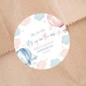 It's Up In The Air Hot Air Balloon Gender Reveal Runder Aufkleber