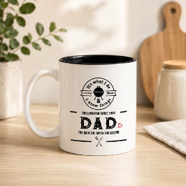 It's What I Do I Smoke Meat Funny Dad BBQ Heart Zweifarbige Tasse