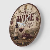 It's Wine O'Clock Vintage Vineyard Große Wanduhr (Winkel)