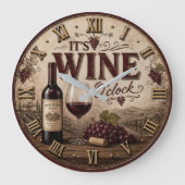 It's Wine O'Clock Vintage Vineyard Große Wanduhr (Vorderseite)