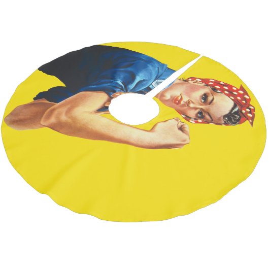 It's Your Custom Rosie Party on a Polyester Weihnachtsbaumdecke (Schrägansicht)