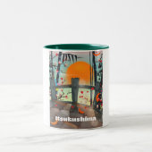 Itsukushima Japan Reiseplakat Zweifarbige Tasse (Mittel)