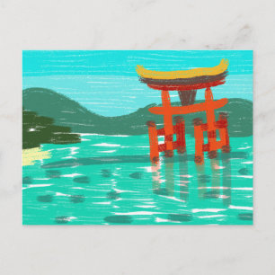 Itsukushima Shrine Postcard Feiertagspostkarte
