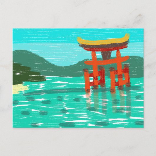 Itsukushima Shrine Postcard Feiertagspostkarte (Vorderseite)