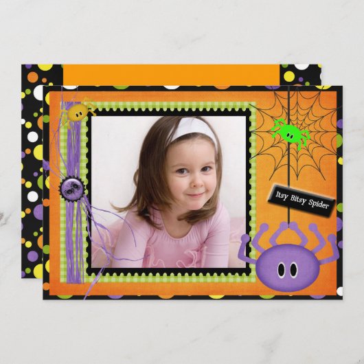 Itsy Bitsy Spider Einladung (Vorne/Hinten)