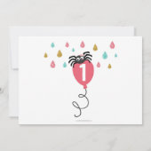 Itsy Bitsy Spider Erstes Geburtstagsmädchen Einladung (Rückseite)